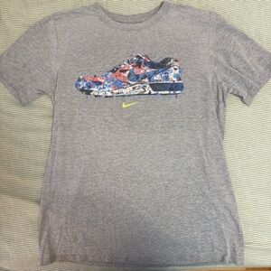 Nike Gray and Blue Short Sleeve Tee